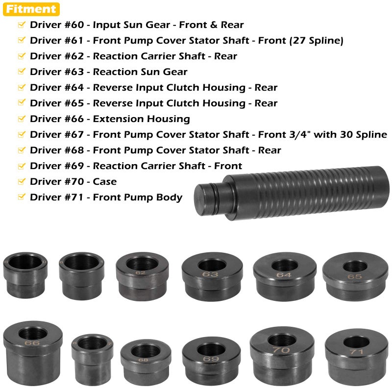Bonbo T-0220-700R4 Bushing Driver Tools Kit Fits for GM 700-R4 4L60 4L60E 4L65E Transmissions Bushing Bearing Seal Installer Remover Set (13 PCs) - Image 3